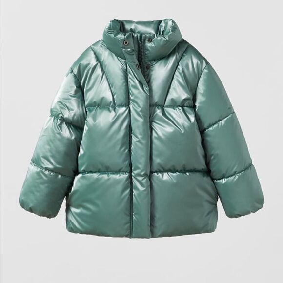 Zara Jackets & Blazers - Zara Green Puffer